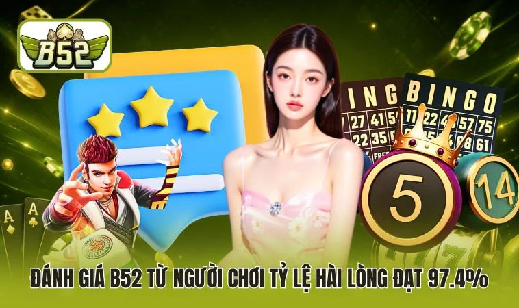Đánh giá B52 từ người chơi tỷ lệ hài lòng đạt 97.4% 