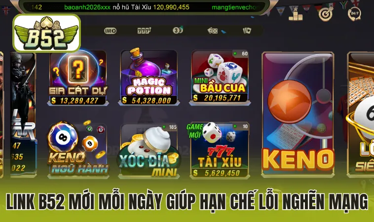Home 13 Link B52 mới mỗi ngày giúp hạn chế lỗi nghẽn mạng