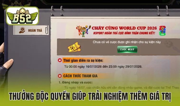 Home 18 Thưởng độc quyền giúp trải nghiệm thêm giá trị